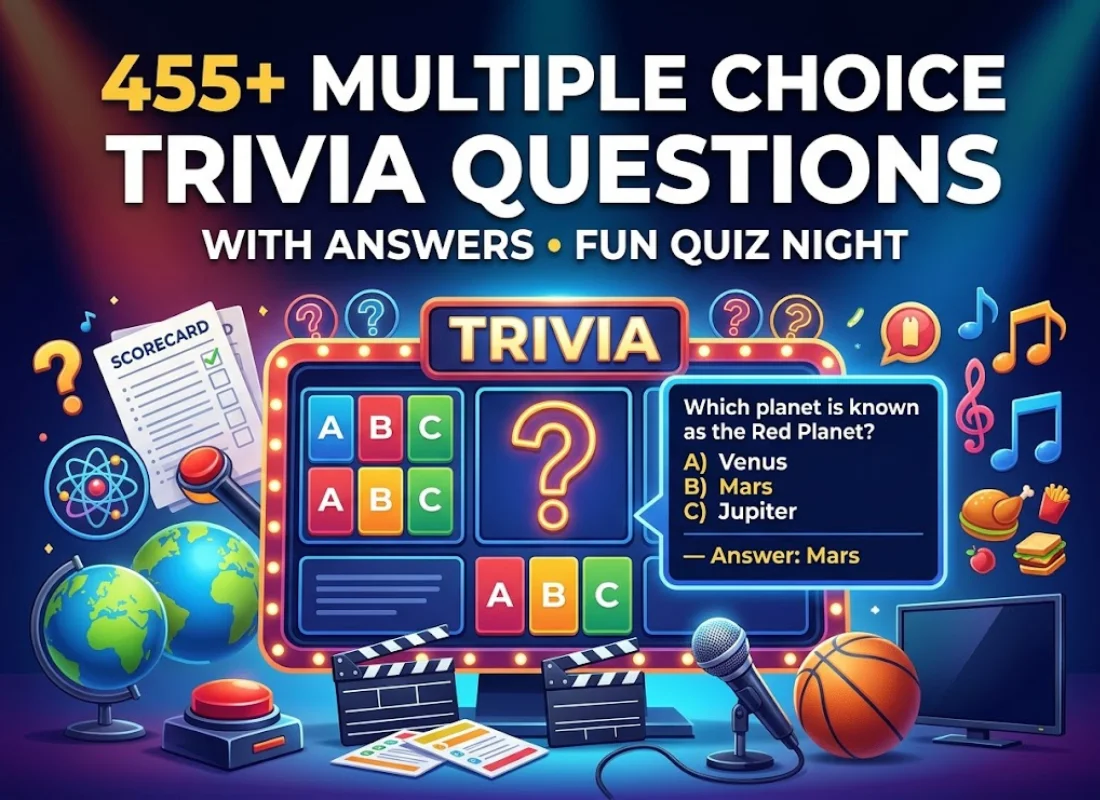 455+ Multiple Choice Trivia Questions With Answers for Fun Quiz Nights