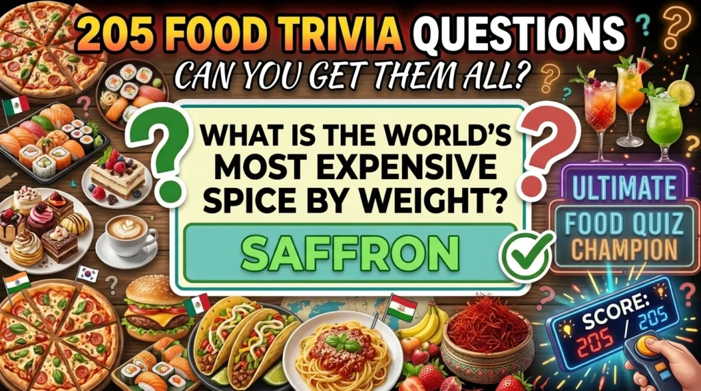 Easy Food Trivia Questions and Answers
