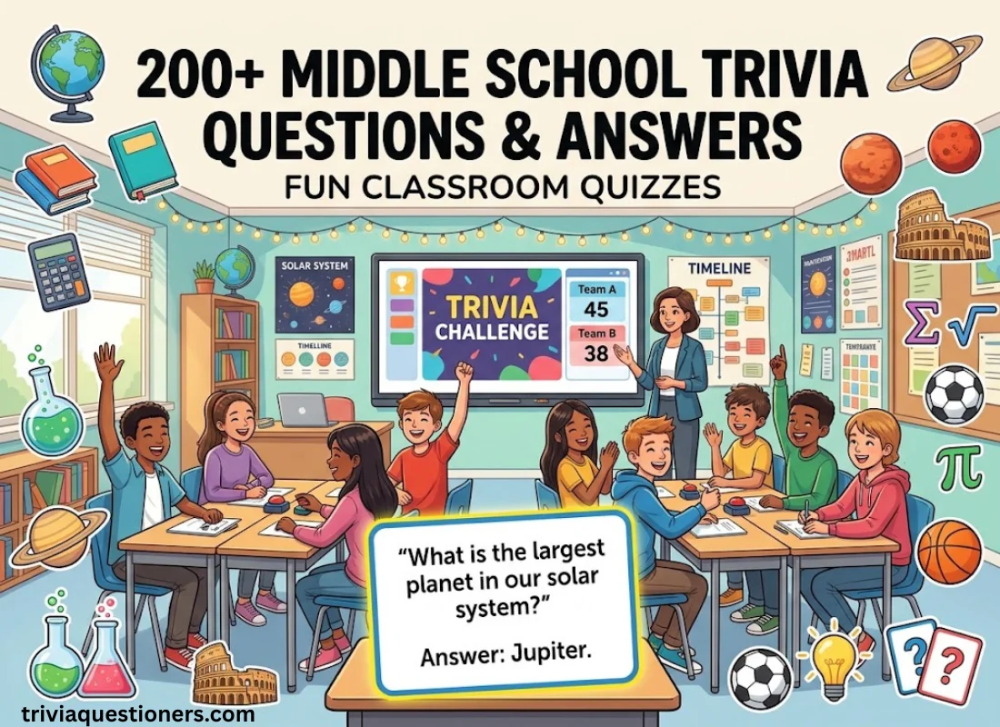 200+ Middle School Trivia Questions and Answers for Fun Classroom Quizzes