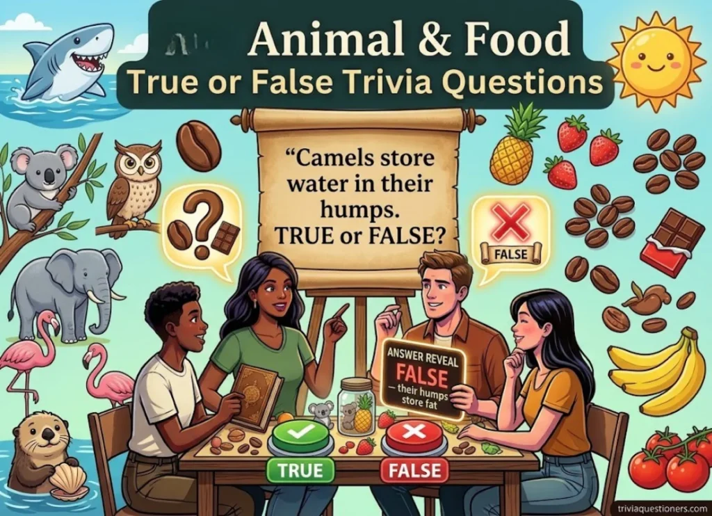 Animal & Food True or False Trivia Questions
