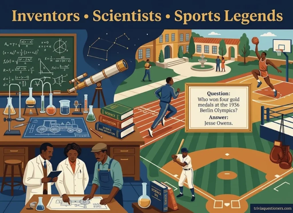 Black Trivia Questions and Answers: Inventors, Scientists and Sports Legends