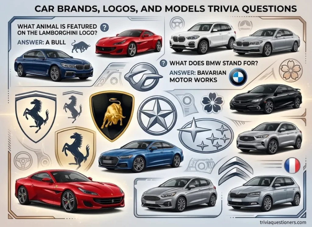 Car Brands, Logos, and Models Trivia Questions