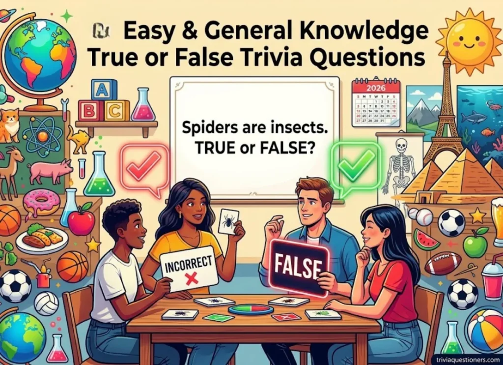 Easy & General Knowledge True or False Trivia Questions