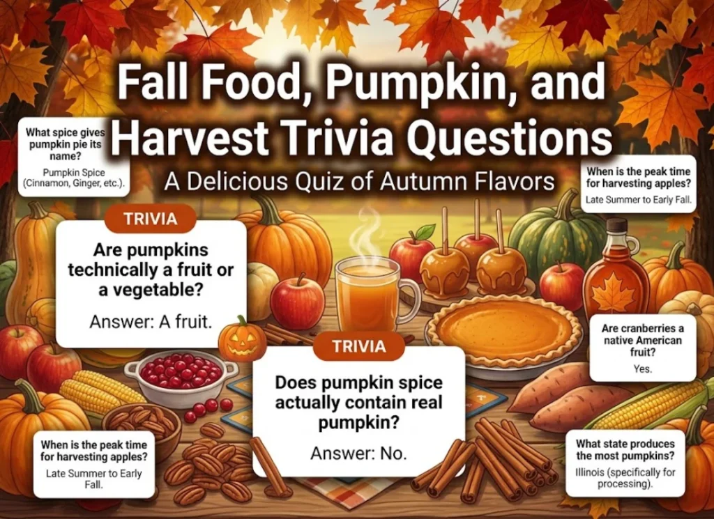 Fall Food, Pumpkin, and Harvest Trivia Questions
