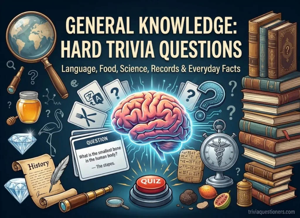 General Knowledge Hard Trivia Questions