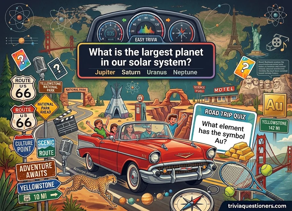 Hard Road Trip Trivia Questions on Pop Culture, Science and the World