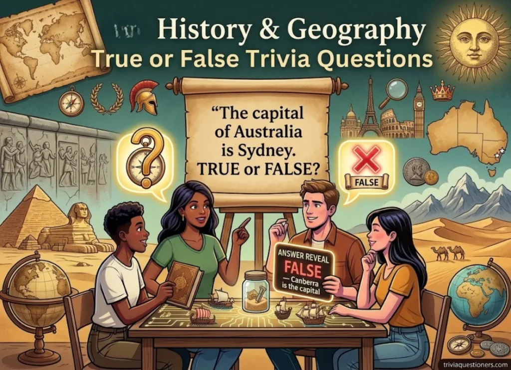 History & Geography True or False Trivia Questions