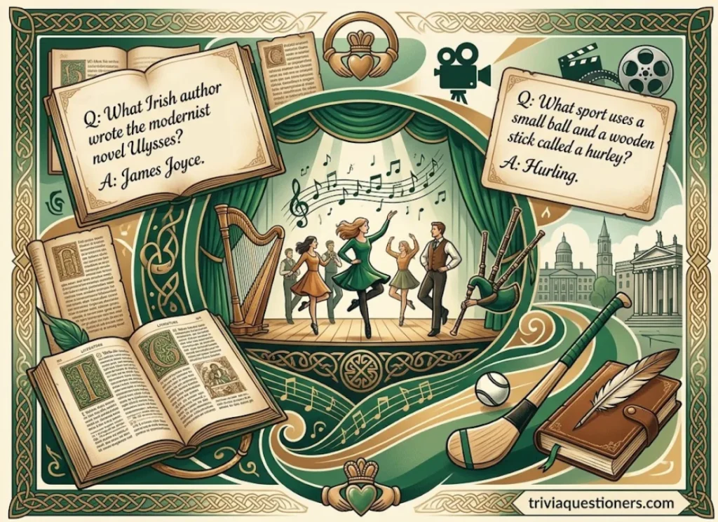 Irish Culture, Music, Movies, and Literature Trivia Questions