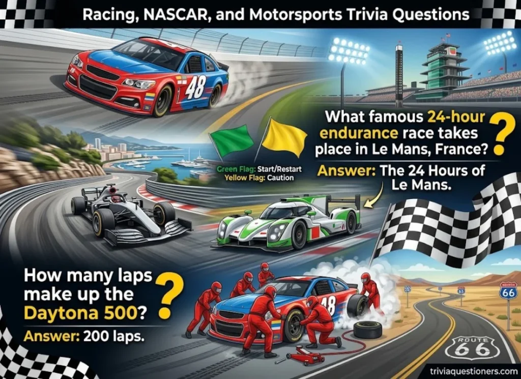 Racing, NASCAR, and Motorsports Trivia Questions