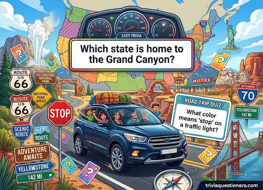Road Trip Trivia Questions on U.S. States, Landmarks and National Parks