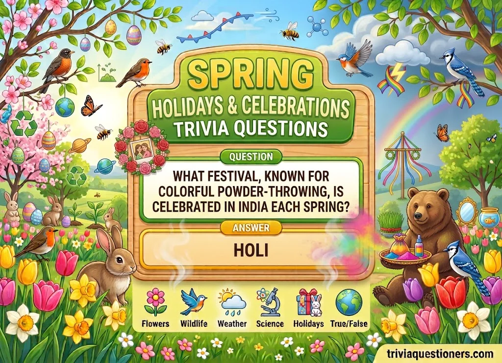 Spring Holidays and Celebrations Trivia Questions