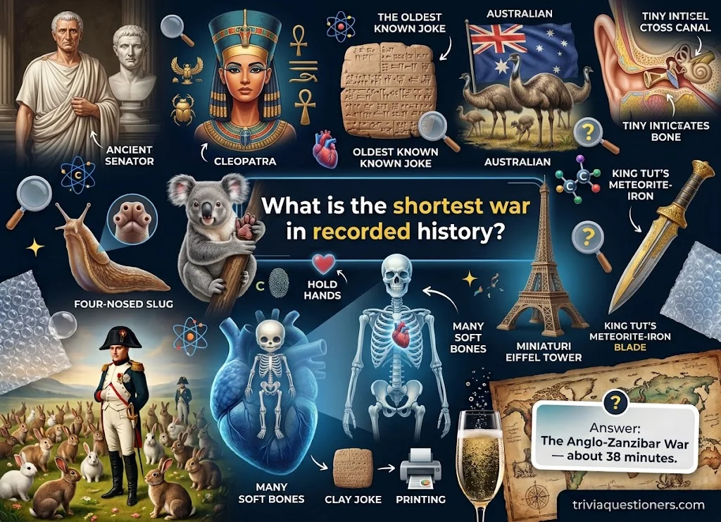 Weird History and Human Body Trivia Questions