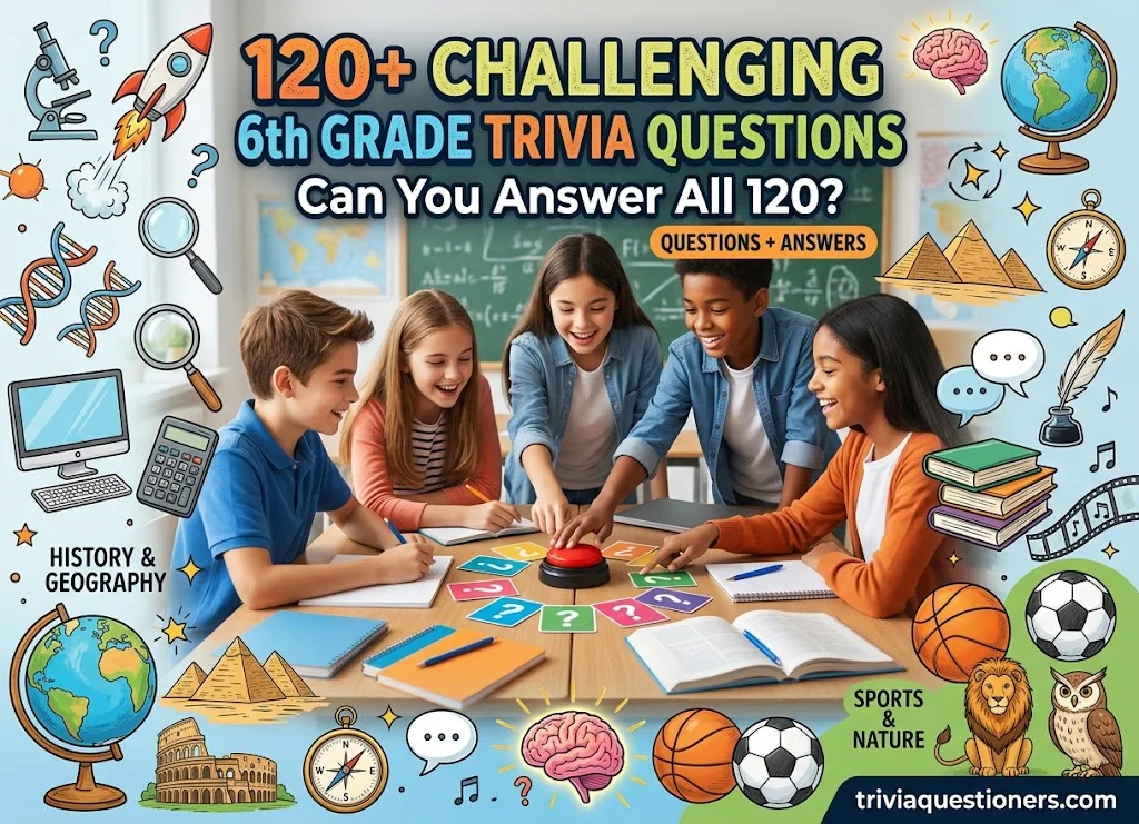 120+ Challenging 6th Grade Trivia Questions With Answers