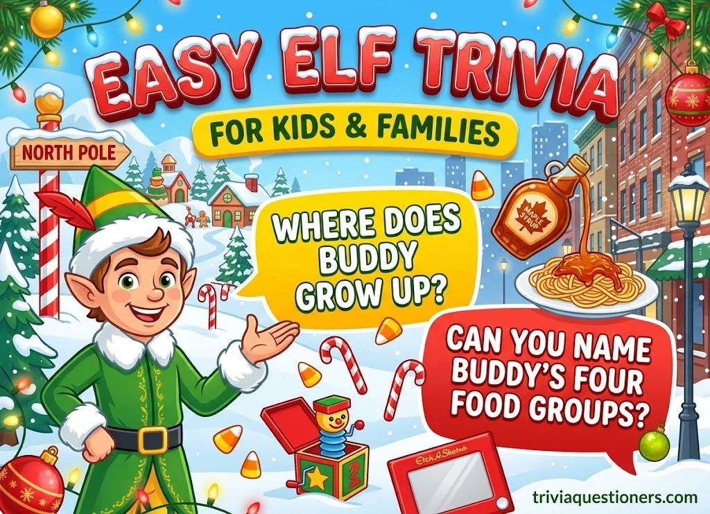 Easy Elf Trivia Questions and Answers for Kids and Families