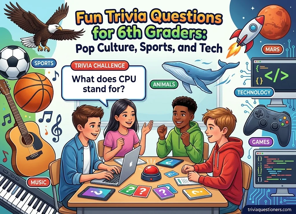 Fun Trivia Questions for 6th Graders: Pop Culture, Sports, and Tech