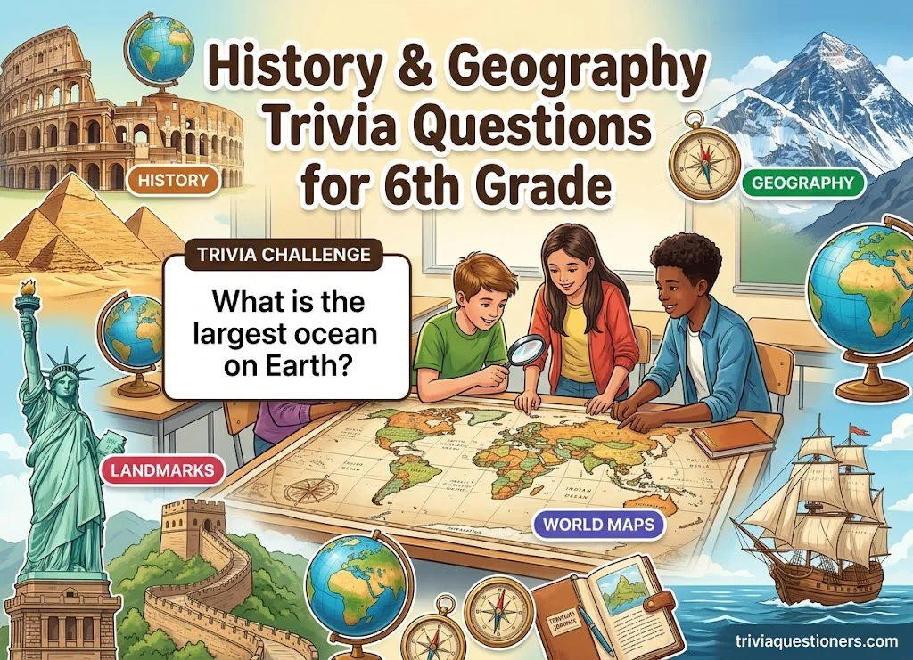 History and Geography Trivia Questions for 6th Grade