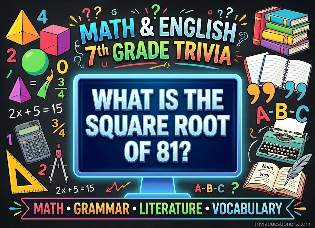 Math and English Trivia Questions for 7th Grade